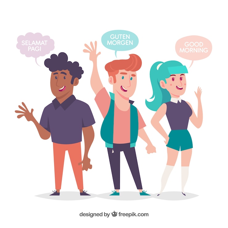 Free Vector people speaking different languages