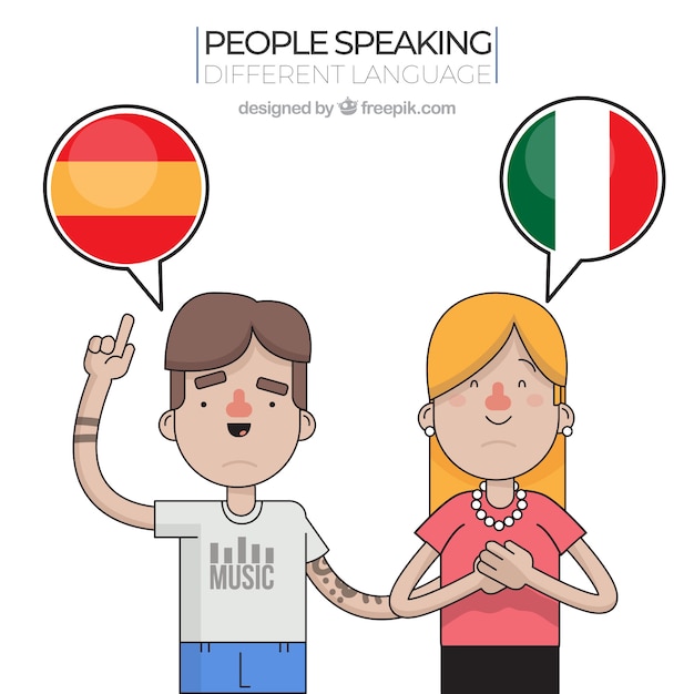 People speaking different languages