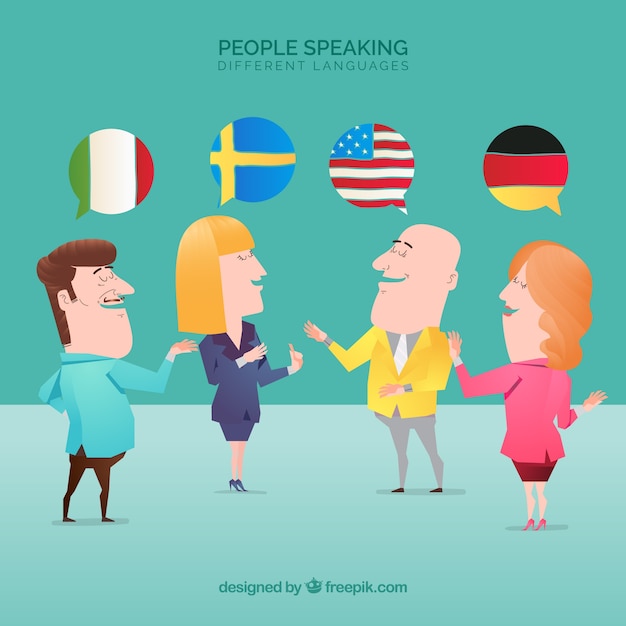 Vettore gratuito persone che parlano lingue diverse