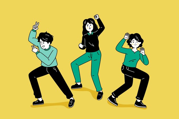 犬とかわいい男漫画アイコンイラスト 分離された人々の動物のアイコンの概念 フラット漫画スタイル 無料のベクター
