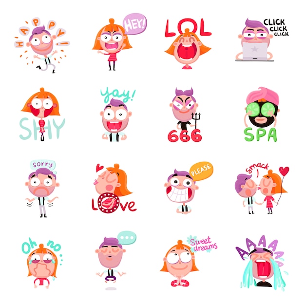 People Stickers Set