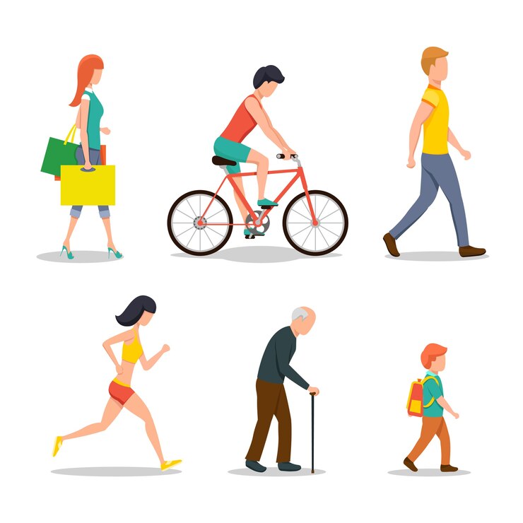 Free Vector people on street in flat style