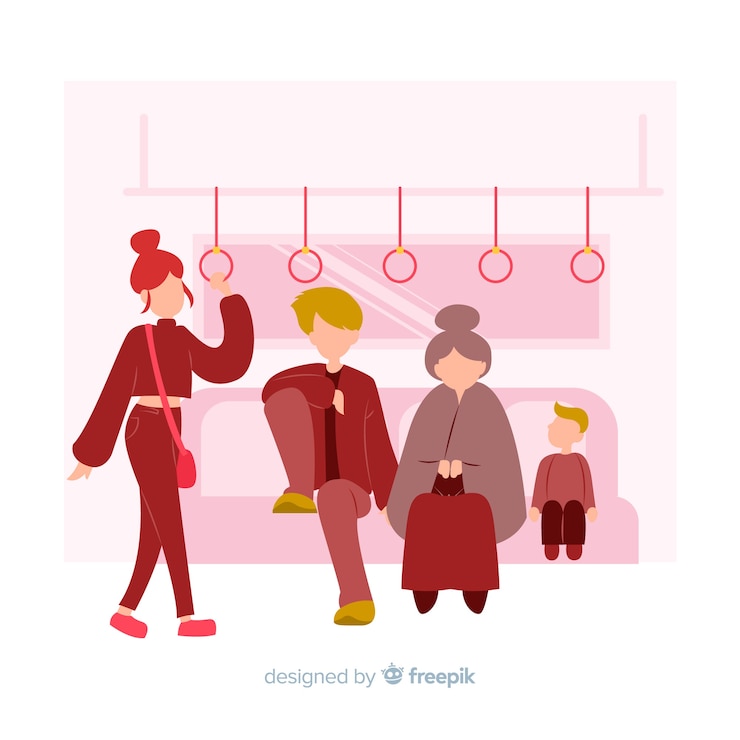 Free Vector people on the subway background