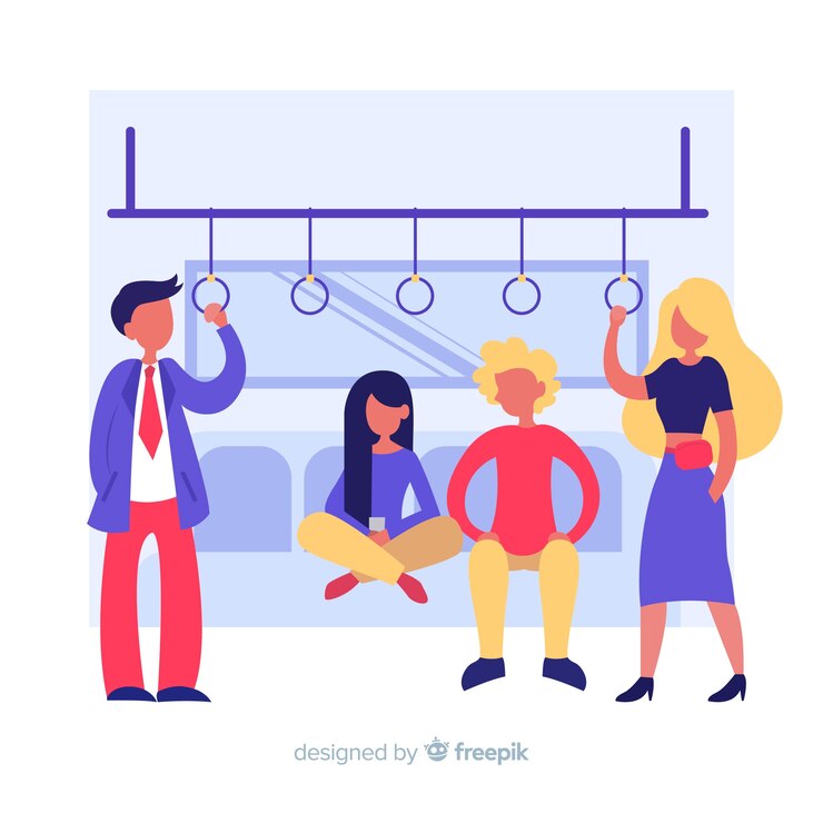 Free Vector people on the subway background