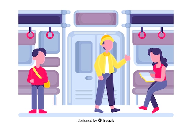 Free vector people on the subway