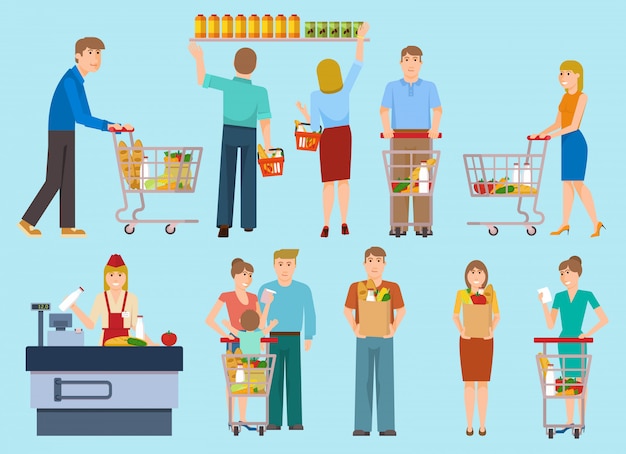 People in supermarket collection