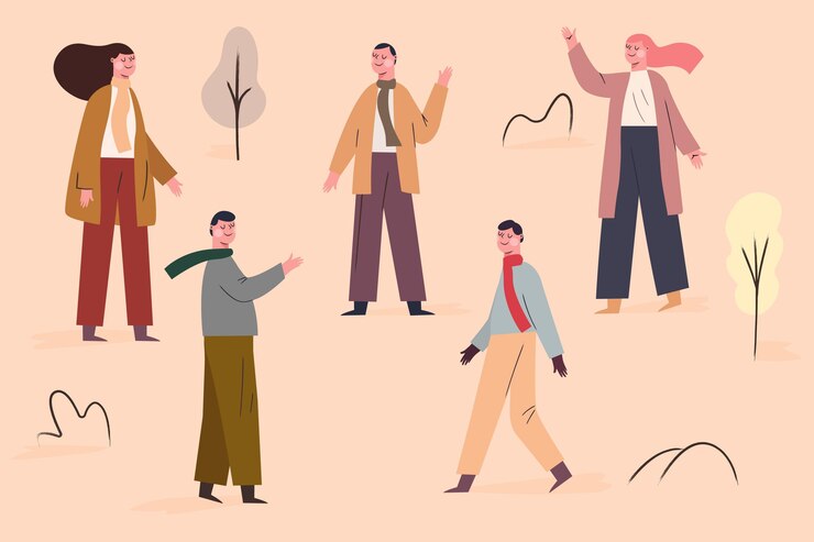 무료 Vector 가 산책하는 사람들