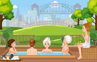 Free vector people in thermal bath