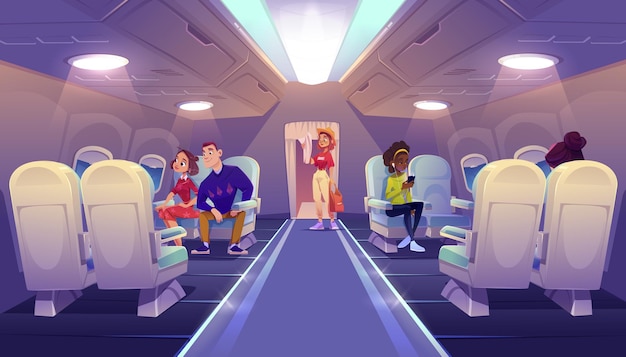 Free vector people travel by airplane