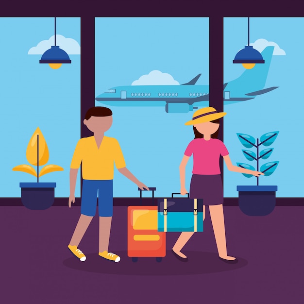 People and travel flat design