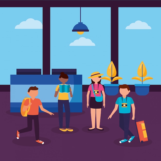 People and travel flat design