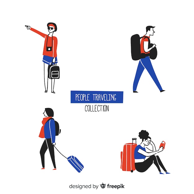 Free vector people traveling collection