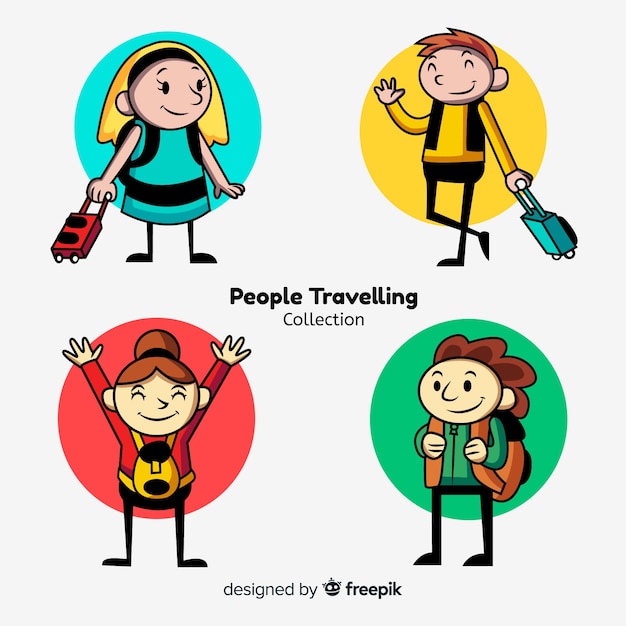 Free vector people traveling collection