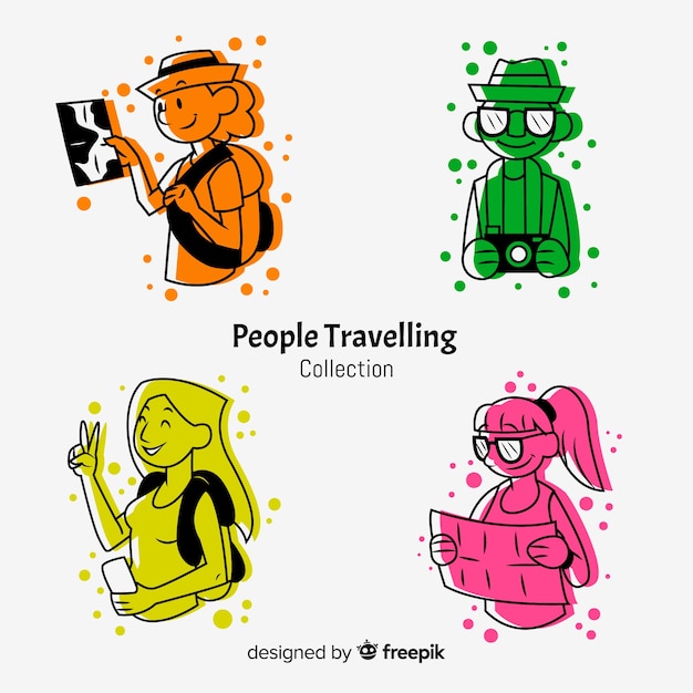 Free vector people traveling collection