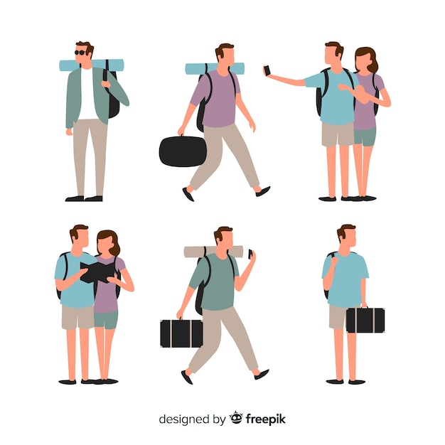 Free vector people traveling collection