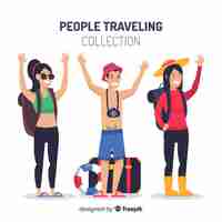 Free vector people traveling collection