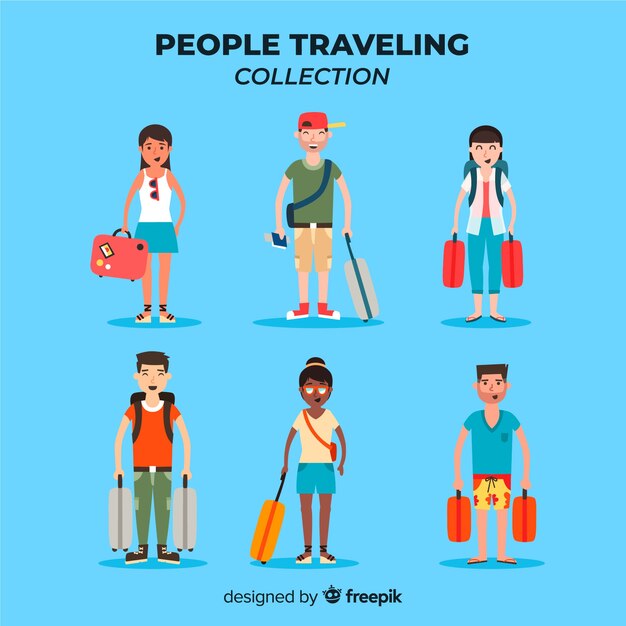 Free vector people traveling collection