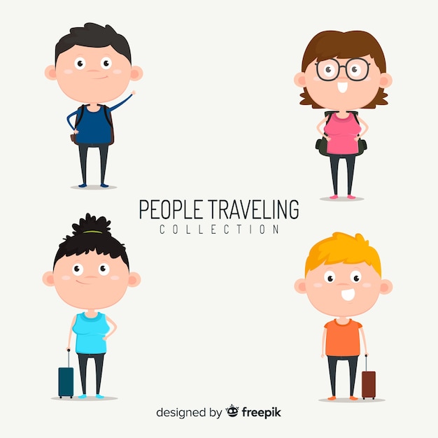 Free vector people traveling collection