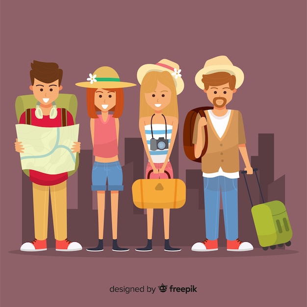 Free vector people traveling collection