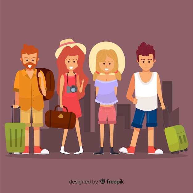 Free vector people traveling collection