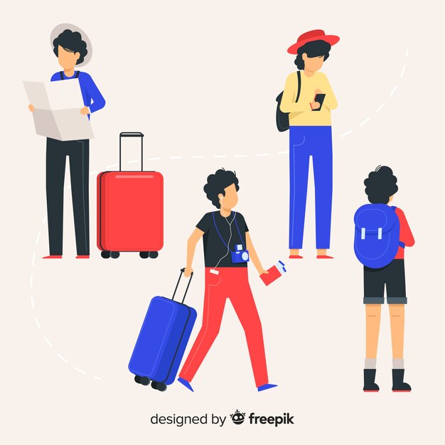 People traveling collection