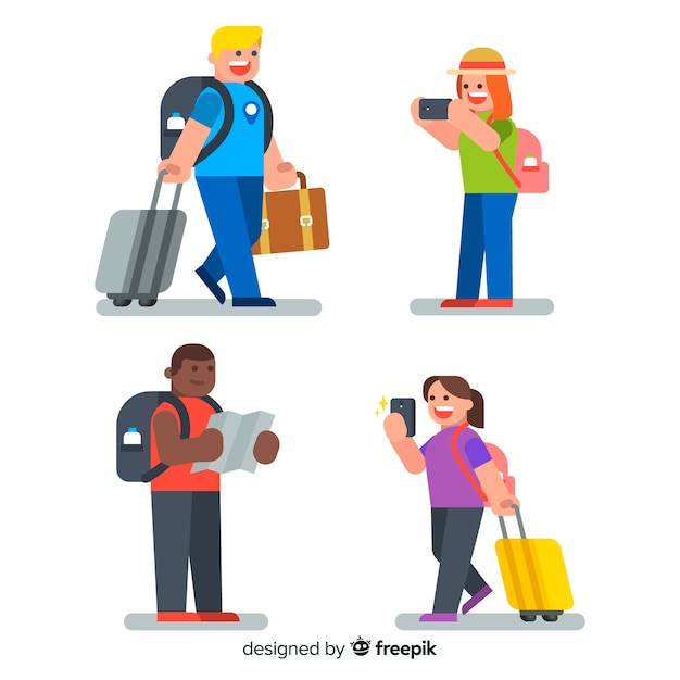 Free vector people traveling collection