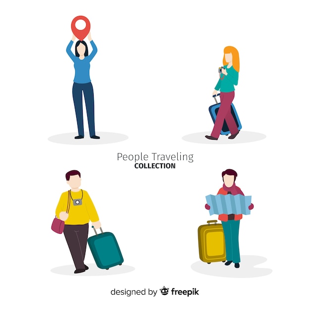 Free vector people traveling collection