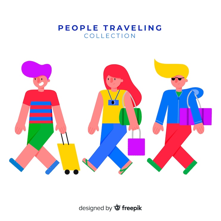 Free Vector people traveling collection