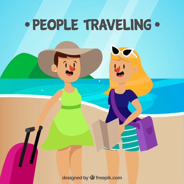 Free vector people traveling in flat style