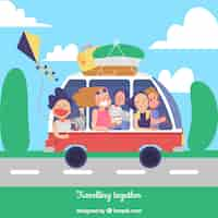 Free vector people traveling in flat style