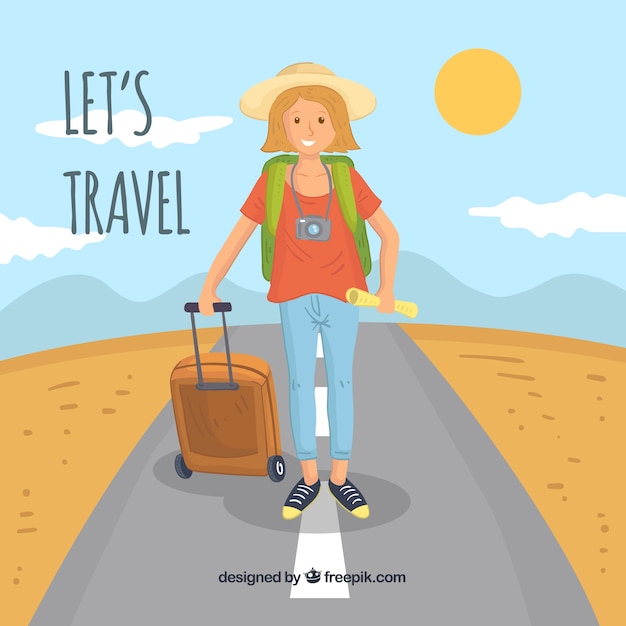 Free vector people traveling in flat style