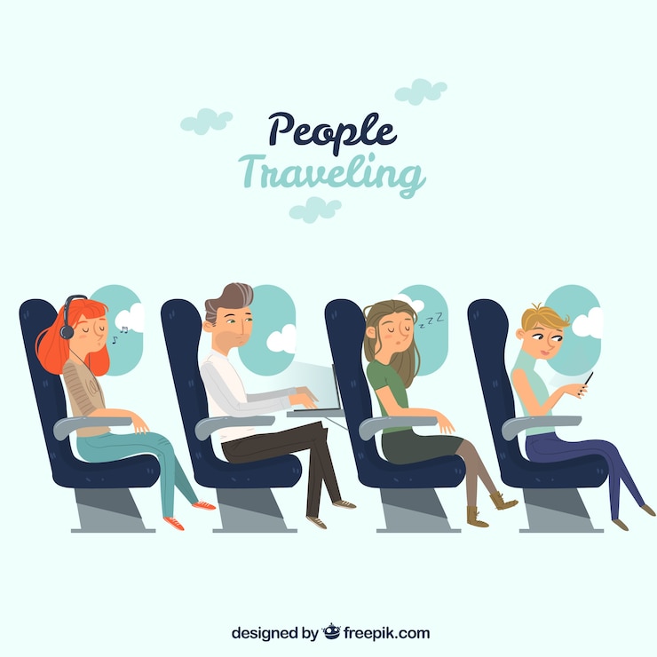 Free Vector people traveling in hand drawn style