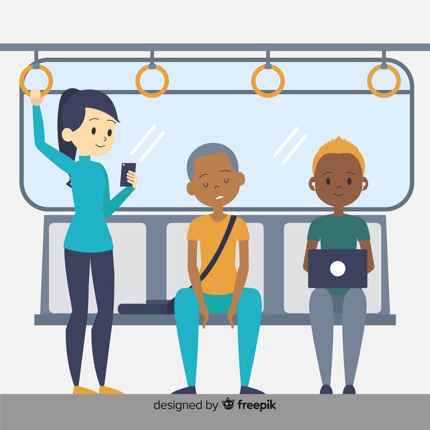 Люди, путешествующие в метро