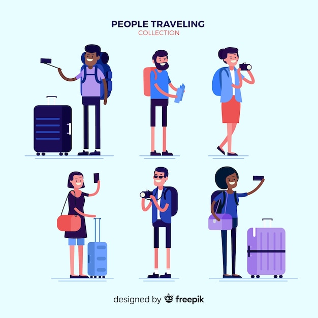 Free vector people travelling collection