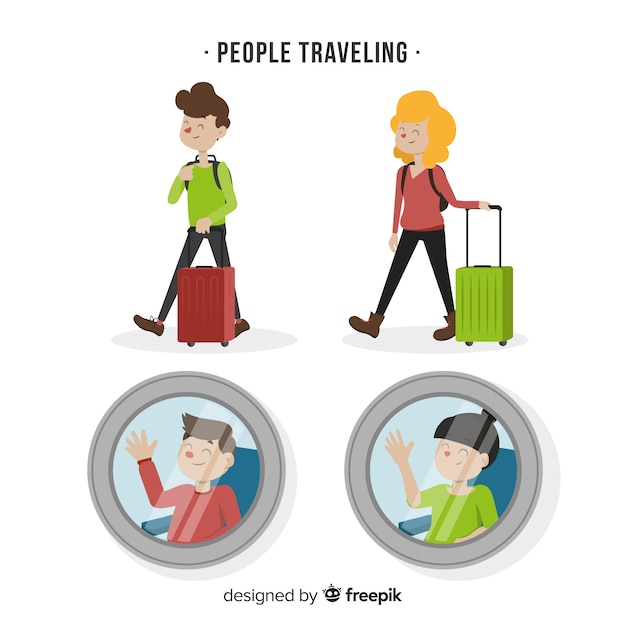 Free vector people travelling collection