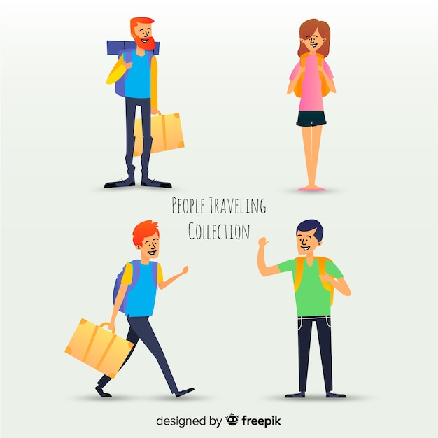Free vector people travelling collection