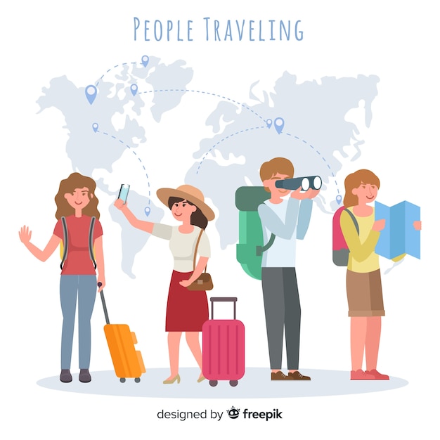 Free vector people travelling collection