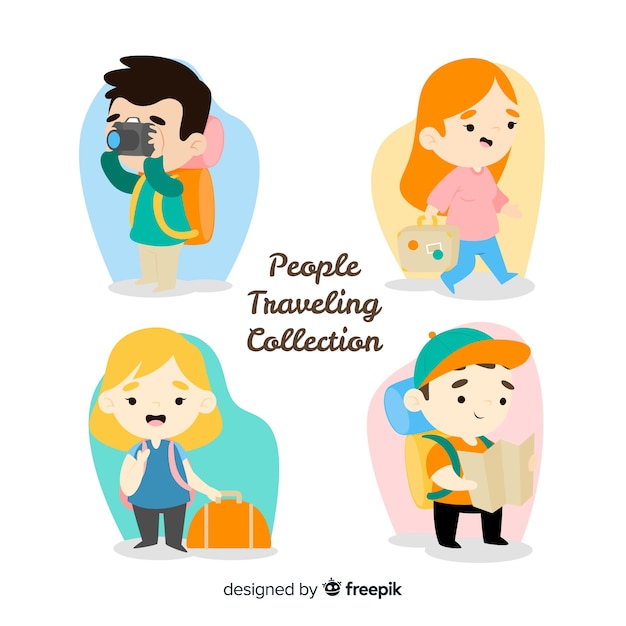 Free vector people travelling collection