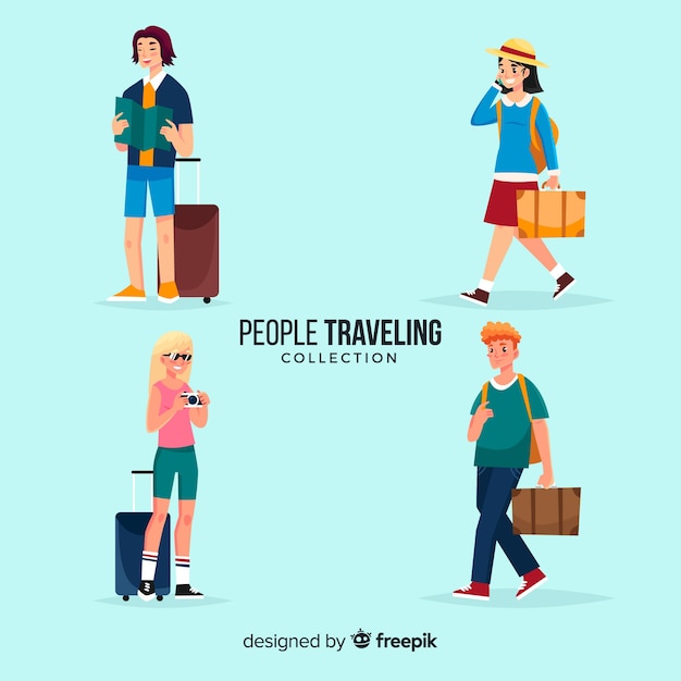 Free vector people travelling collection