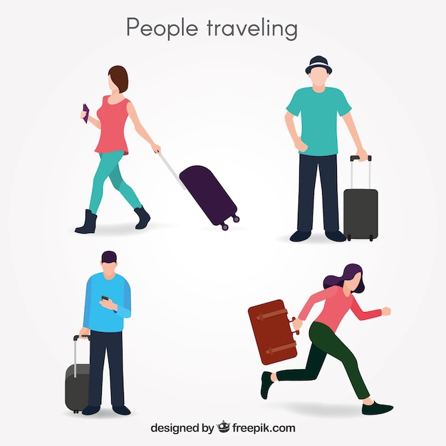 Free vector people travelling collection