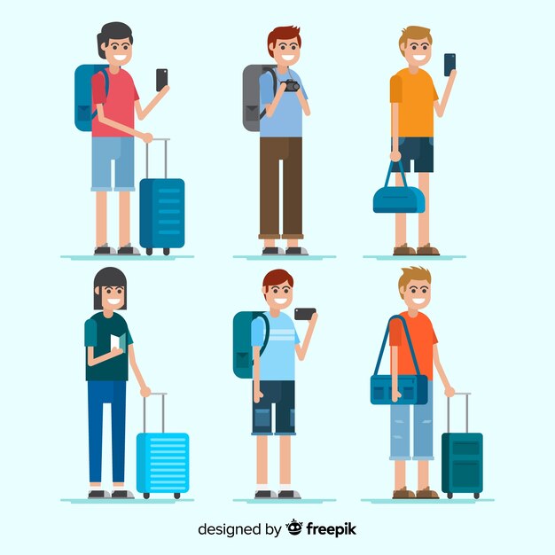 Free vector people travelling collection