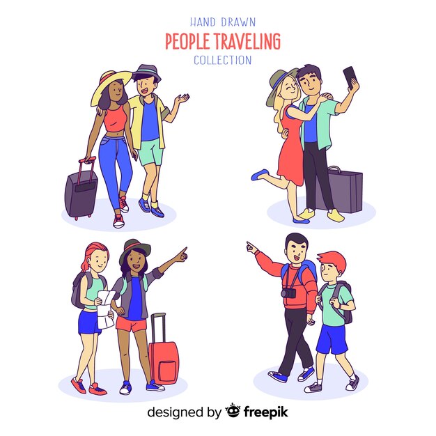 People travelling collection