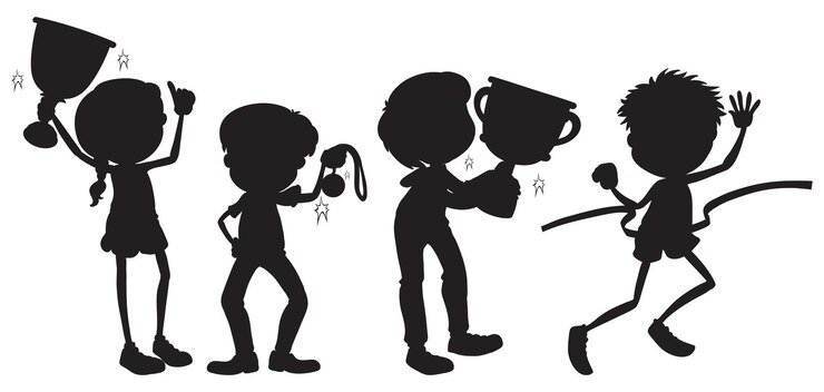 Free Vector people and trophy