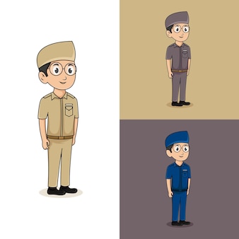 People in uniform character design logo