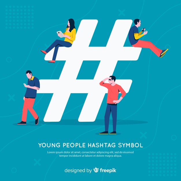 People using  hashtag symbol