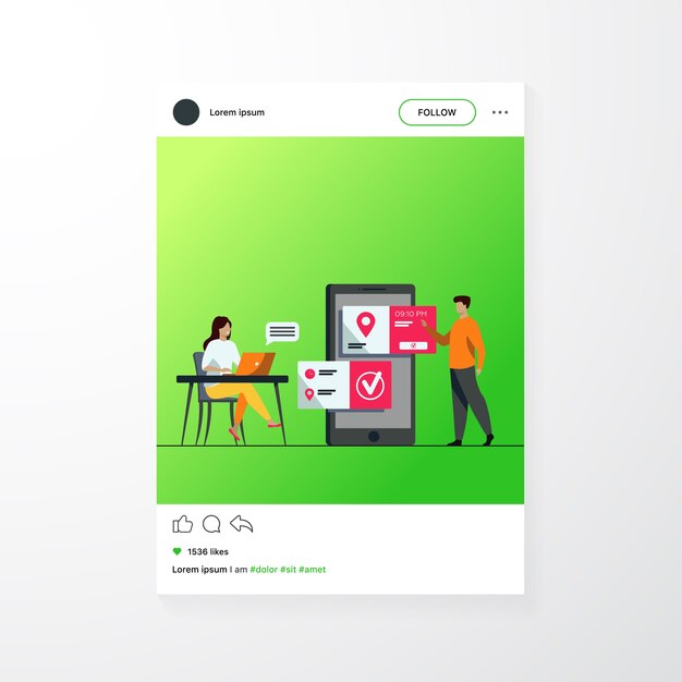 People using online appointment and booking app. mean and woman\
planning meeting, setting date in mobile interface. vector\
illustration for business, internet technology concept