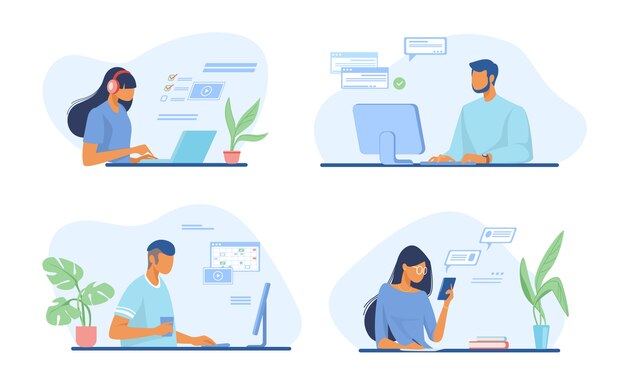 フラットイラスト 画像 無料のベクター ストックフォト Psd