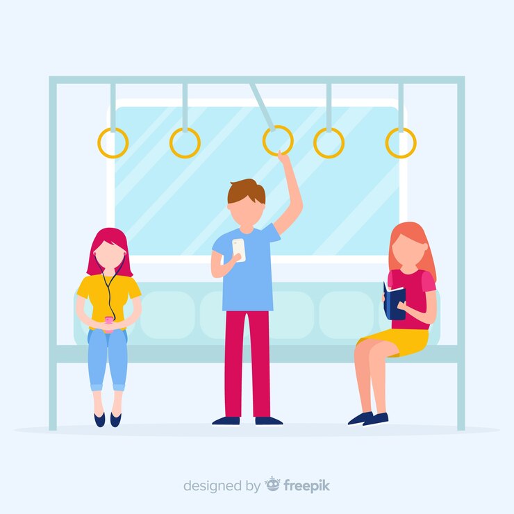 Free Vector people using the subway background