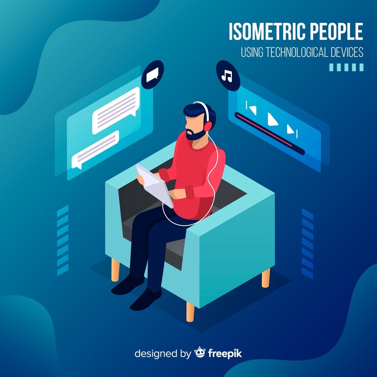 Free Vector people using technological devices