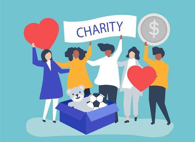 ボランティアとお金とアイテムを寄付する人々